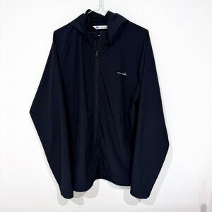 Travis Mathew Mens Full Zip Hooded Windbreaker Jacket Removable Hood Blue Size M